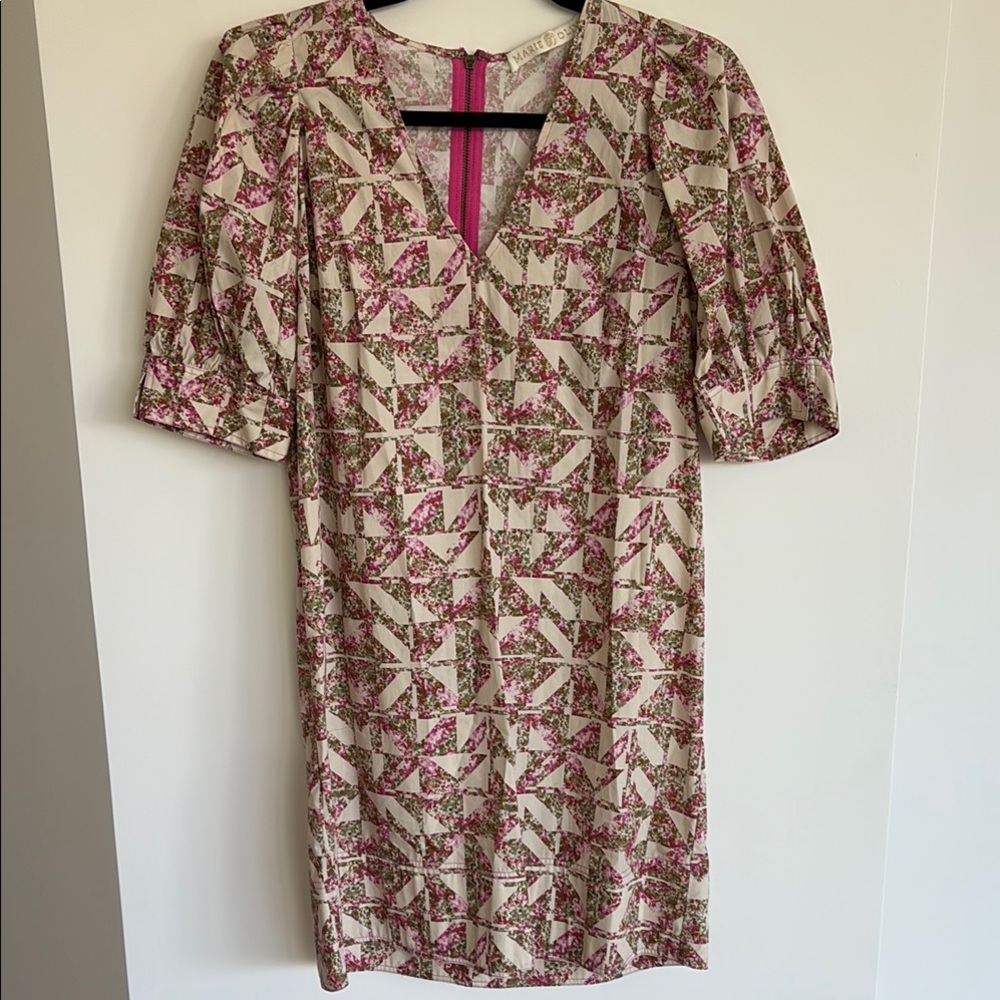 Marie Oliver Pink and Cream Mini Dress NWOT